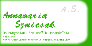annamaria szmicsak business card